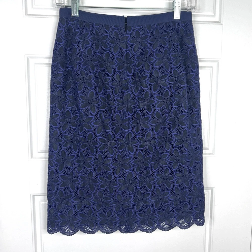 SACAI LUCK Lace Pattern Embroidered Skirt NEW Size 2 Blue